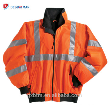 Personalizado Hola Vis Reflectivo Trabajo Desgaste ANSI Clase 3 Impermeable cálido Fleece Alta Visibilidad Winter Safety Jacket